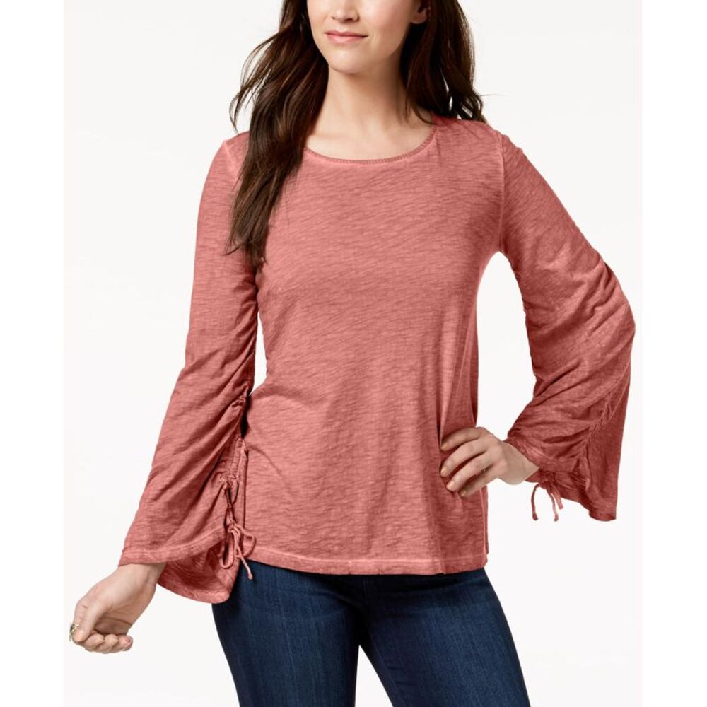 Style & Co Ruched Sleeve Top - Picture 3 of 4